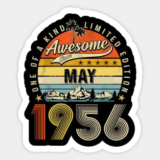 Awesome Since May 1956 Vintage 67th Birthday Sticker